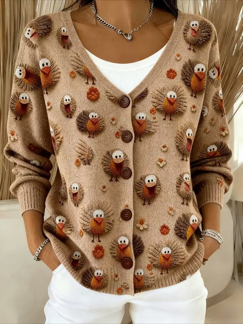 Button knitted hooded cardigan jacket autumn and winter new m303071