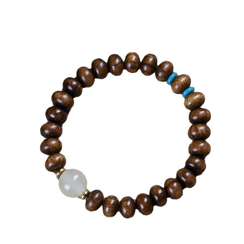 Natural Vietnamese Huanghuali 108 Buddha Beads Bracelet, Rosewood Lotus Bracelet, Wenwan Fragrant Wooden Bracelet m3331302
