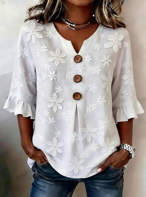 Digital printing sweet and cute T-shirt lace sleeve m302842