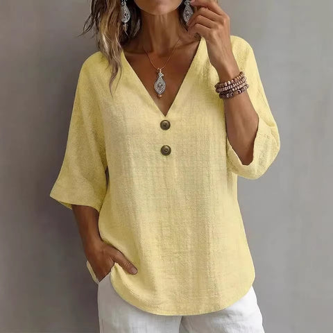 V-neck button-down top m302532