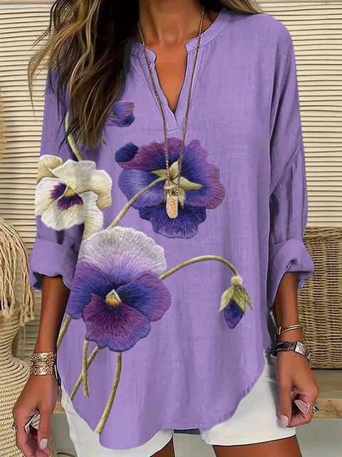 Loose printing round neck casual large size pullover women's clothing T m301359