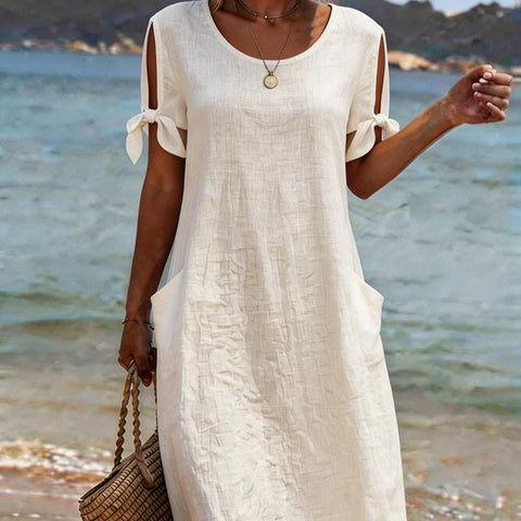 Summer cotton and linen casual dress m302973