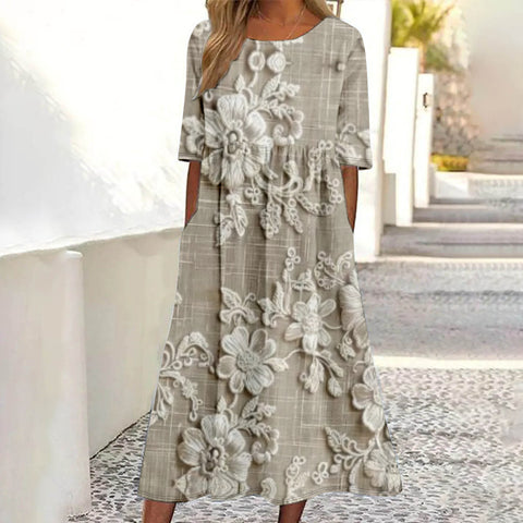 Fashion digital print big wide dress m302128