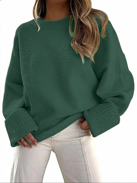 Women's sweater women's autumn and winter round neck pullover loose plush thick m301609