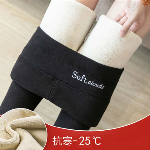 Autumn and winter high waist and thin small feet trousers warm cotton trousers tide spot m301734