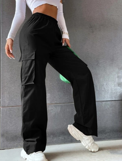 Beltless trousers high waist season wide leg trousers straight loose temperament commuter trousers casual trousers m301371