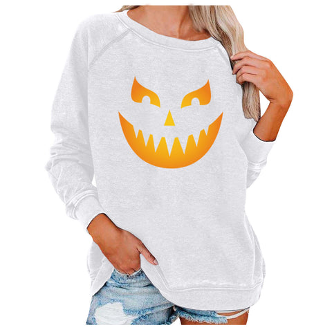Halloween Fun Print, Women's Crew Neck Long Sleeve Sweater M800011