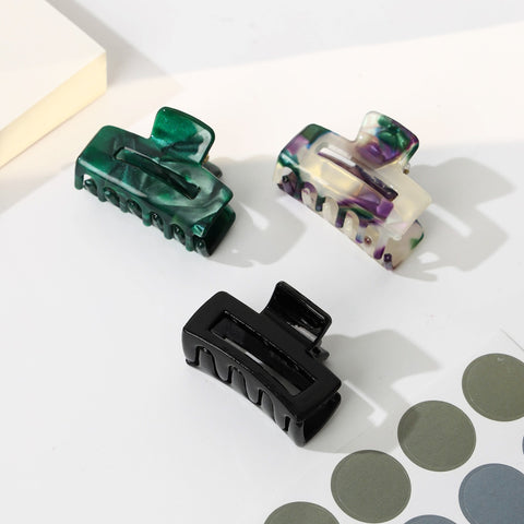 Small fresh multicolor retro hairpin simple temperament hollow small square shark clip m5010671