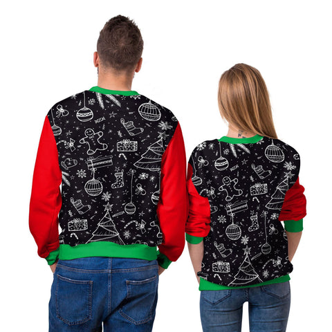 Christmas Halloween New Men's and Women's Crew Neck Sweater 3D Digital Printing Couple Pack m301586
