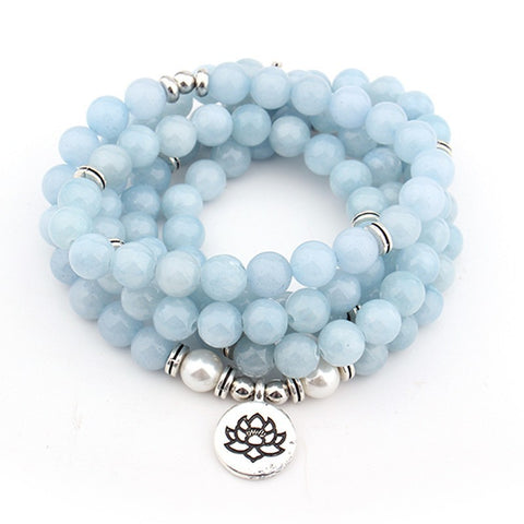 8Mm new Amazon bracelet 108 Buddha beads lotus multi-circle bracelet tree of life pendant item sweater chain m3331309