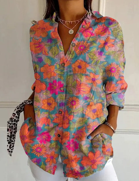 women's large size summer women's casual floral shirt women's small daisy shirt 3D printed shirt m301735