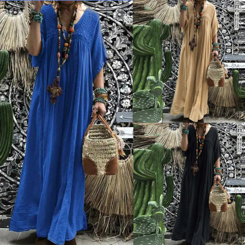 Women's lace crocheted summer V-neck flared sleeve solid color vest skirt m302723