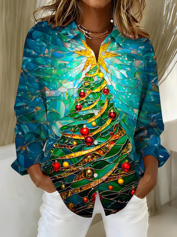 Women's autumn shirt new European and American trend plaid printing 3D shirt m302175