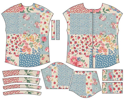 Long Sleeve Print 3D Floral Short Sleeve Pattern m301217