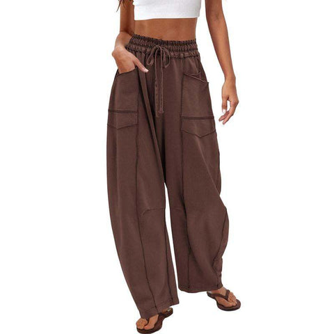 Loose wide-leg pants casual summer wide-leg pants drawstring waist casual pants sweatpants m301884