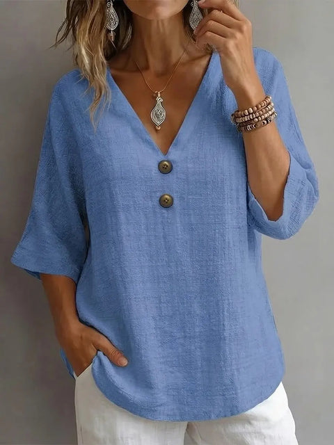 V-neck button-down top m302532