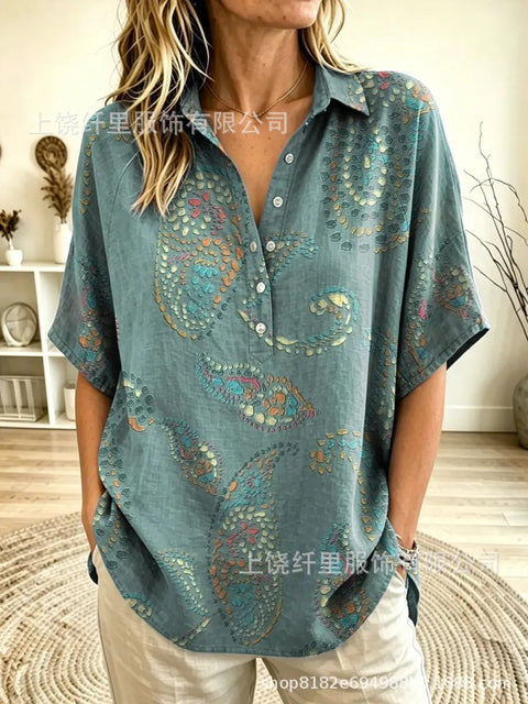 Summer shirt button-down collar pullover top m302960