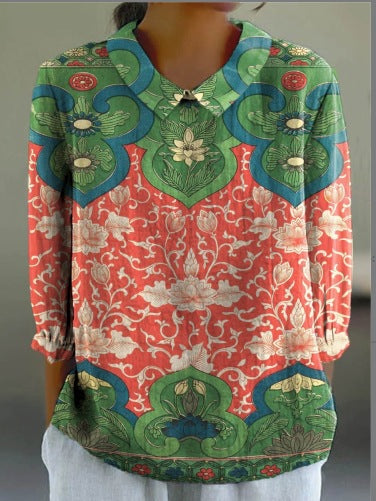 Summer wind short-sleeved printed pullover m301619