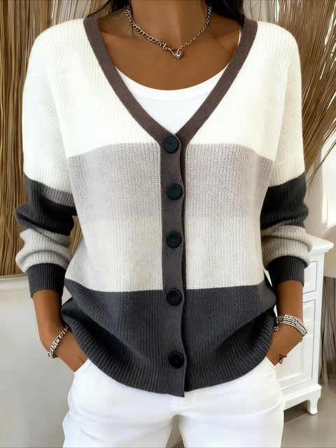Button knitted hooded cardigan jacket autumn and winter new m303071