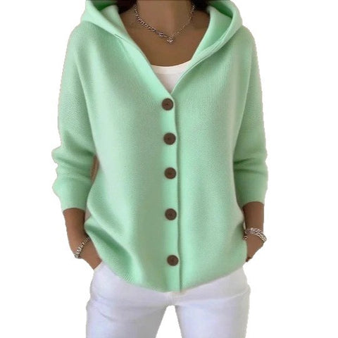 Knitted hooded cardigan sweater jacket fashion women's clothing m302657