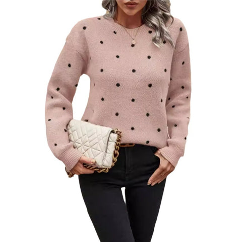 Women's sweater fashion crew neck long sleeve pullover sweater m302170