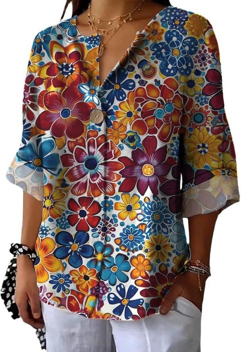 Fashion Women's Coconut Button Long Sleeve Shirt m302752