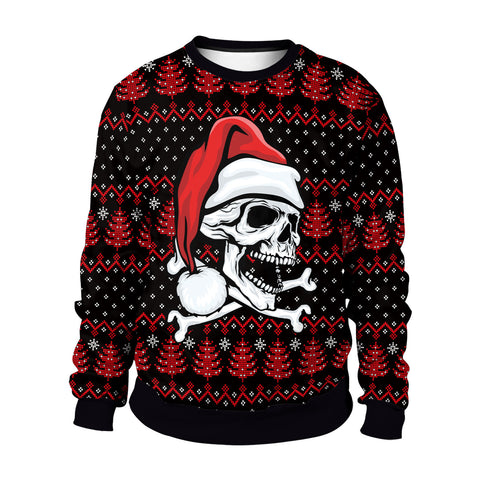 Christmas Halloween New Men's and Women's Crew Neck Sweater 3D Digital Printing Couple Pack m301586