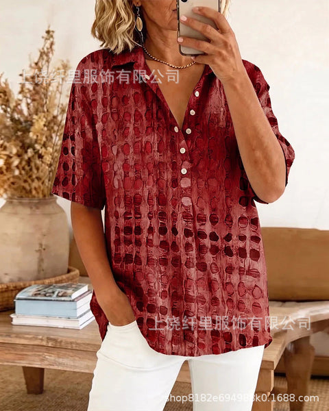 Summer shirt button-down collar pullover top m302960
