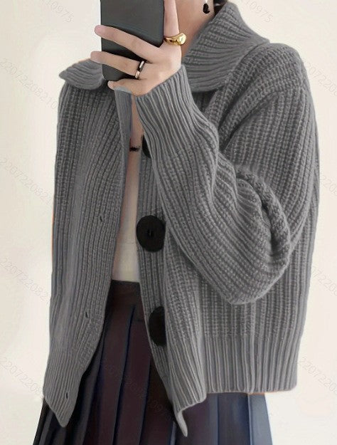 Fashion casual large lapel knitted cardigan large size jacket m301976