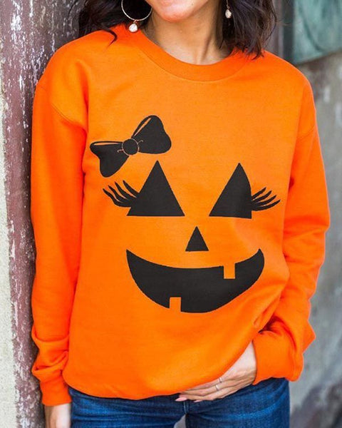 Halloween printed crew neck pullover sweater foreign trade women's clothing m301629