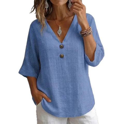 V-neck button-down top m302532