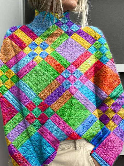 Christmas abstract print casual cape jacket cardigan m301686