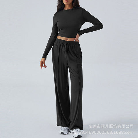 long-sleeved wide-leg pants sportswear loose for multiple occasions m301806