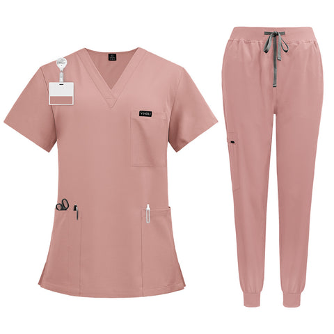 Short-sleeved hand washing clothes women's skin management nurse clothes m302819