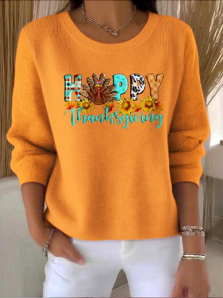 Knitted Women's Christmas Crew Neck Long Sleeve Pullover Women's m302124