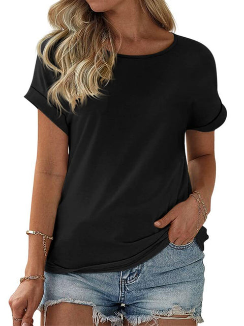 Color matching crew neck versatile casual women's top m302620