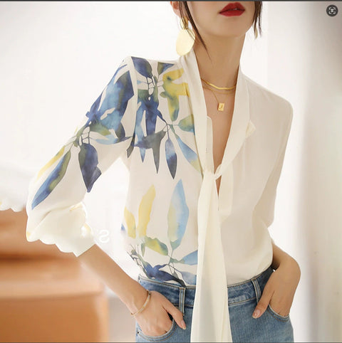 Flower shirt strap single-breasted shirt top Amazon outer single shirt shirt m301762