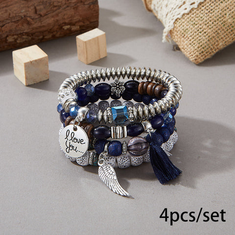New Bohemian Bracelet Creative Tassel Multi-layer Beaded Bracelet m3331286