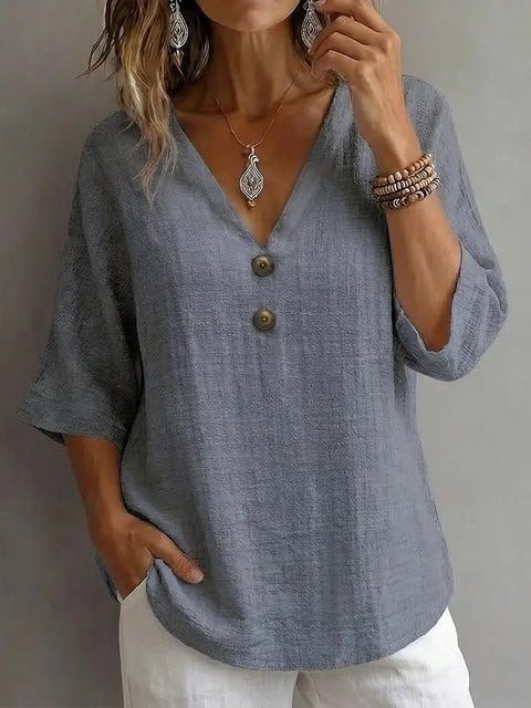 V-neck button-down top m302532
