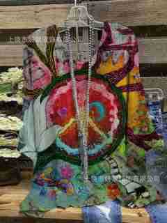 Loose round neck short-sleeved cotton and linen top women's m301281