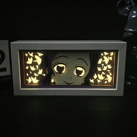 Demon Slayer Kochou Shinobu Paper Carving Lamp Photo Frame