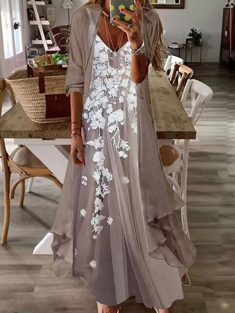 Holiday suspender long skirt Indian style swing skirt two-piece set m302893