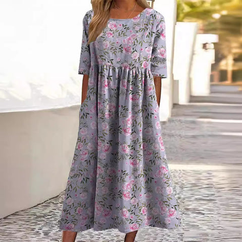 Fashion digital print big wide dress m302128