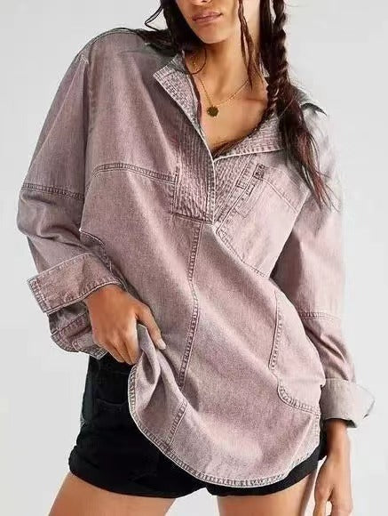 Long Sleeve Jacket V-Neck Fashion Design Casual Jacket m302205