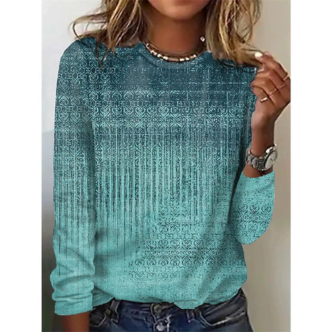 Creative flower 3D digital printing casual trend crew neck T-shirt m302222