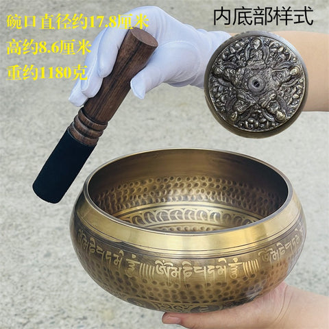 Nepalese handmade copper chime vajra pestle Buddha sound bowl meditation bowl m3331263