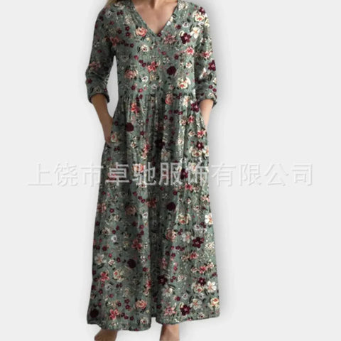 3D printing Amazon European and American summer casual loose long-sleeved dress m301729