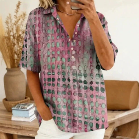 Summer shirt button-down collar pullover top m302960