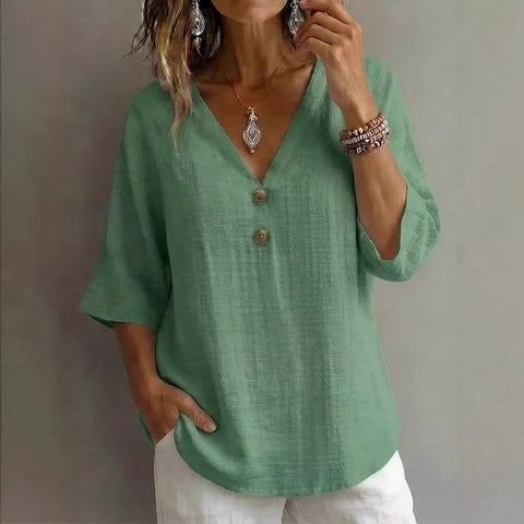 V-neck button-down top m302532