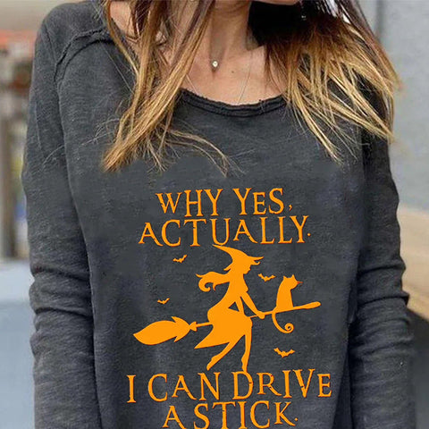 Deep Gray Casual Graphic Tops Round Neck Printed Long Sleeve Sweatshirts M800010